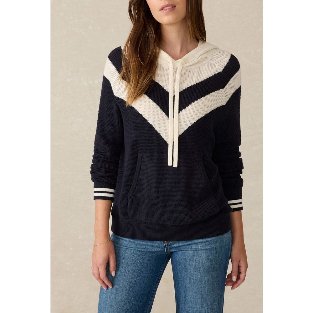 Faherty Women's Throwback Cotton/Cashmere Hoodie in Varsity Blues, S